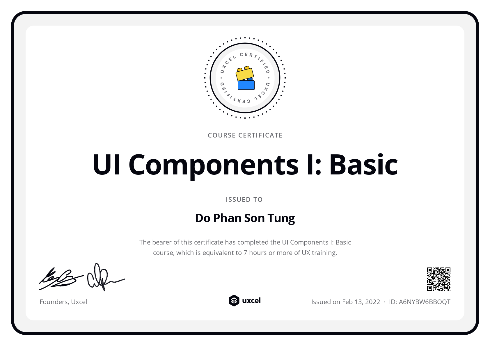 hunkydo's certificate